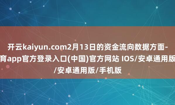 开云kaiyun.com2月13日的资金流向数据方面-kai云体育app官方登录入口(中国)官方网站 IOS/安卓通用版/手机版