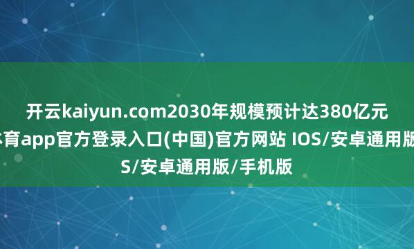 开云kaiyun.com2030年规模预计达380亿元-kai云体育app官方登录入口(中国)官方网站 IOS/安卓通用版/手机版