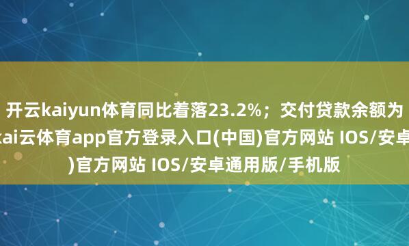 开云kaiyun体育同比着落23.2%；交付贷款余额为11.16万亿元-kai云体育app官方登录入口(中国)官方网站 IOS/安卓通用版/手机版