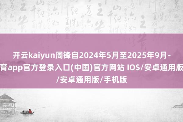 开云kaiyun周锋自2024年5月至2025年9月-kai云体育app官方登录入口(中国)官方网站 IOS/安卓通用版/手机版